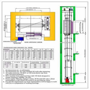 MRL lift layout